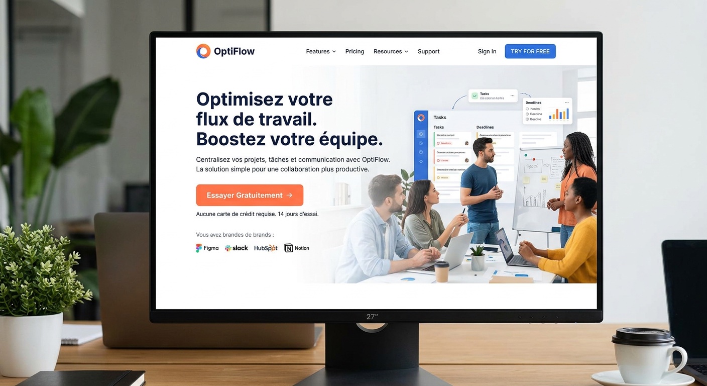 Exemple visuel d'un bouton CTA bien placé sur page d'accueil